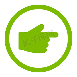 拇指食指摄影照片_食指平面生态绿色圆形光栅图标