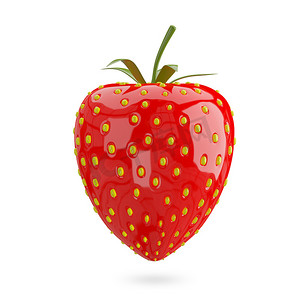3D 插图草莓