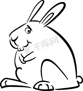 兔子的卡通涂鸦着色