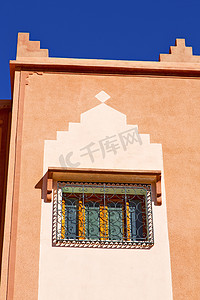 沃尔玛摄影照片_摩洛哥的窗口 非洲 橙色的沃尔玛 砖 历史