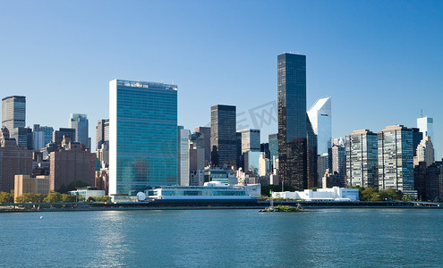 住宅区摄影照片_纽约市，住宅区，联合国中央办公室