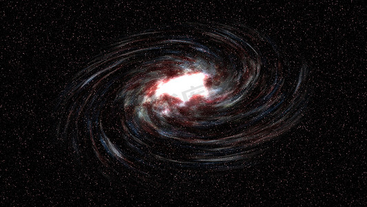 太阳宇宙摄影照片_螺旋星系，3d 插图