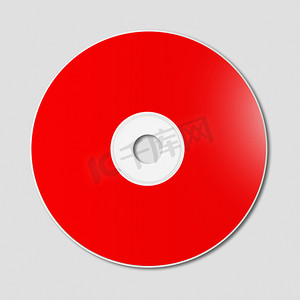 IT行业简历模板摄影照片_红色 CD - 灰色隔离的 DVD 样机模板