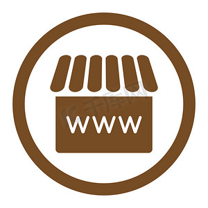 阿里巴巴摄影照片_网上商店平面棕色圆形字形图标