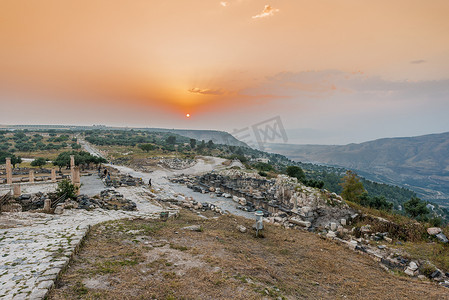 Umm Qais gadara 罗马人遗迹约旦