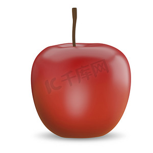红苹果的 3D 插图