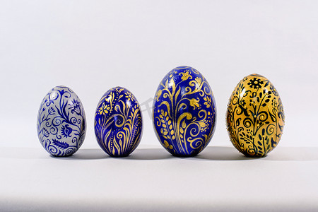 复活节彩蛋，手绘丙烯颜料，艺术