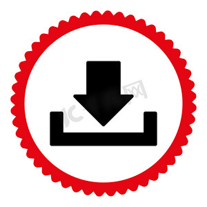 下载扁平密集的红色和黑色圆形邮票图标