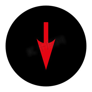 底部导航摄影照片_锋利的向下箭头平面密集红色和黑色圆形按钮