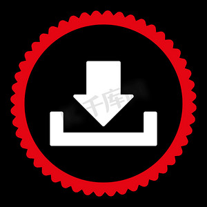 下载扁平的红色和白色圆形邮票图标
