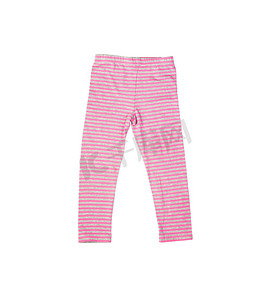 粉色和灰色条纹印花儿童长裤