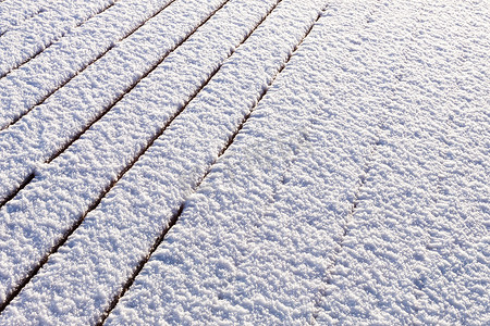 积雪的木大阳台地板