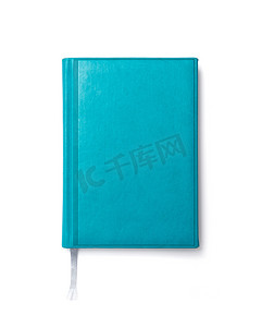 白色背景上的蓝色日记