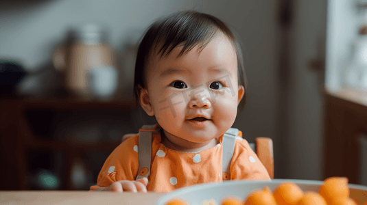 外国人穿球衣摄影照片_外国婴儿吃辅食