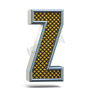 铬金属橙色点缀字体 Letter Z 3D