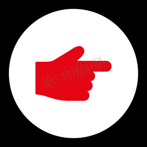 食指平红色和白色圆形按钮