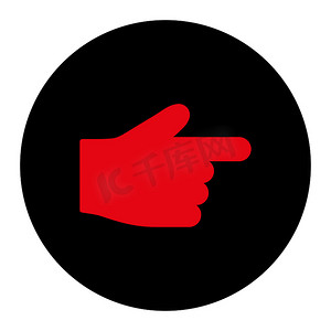 食指平面密集红色和黑色圆形按钮