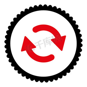 扁平下载摄影照片_刷新扁平密集的红色和黑色圆形邮票图标