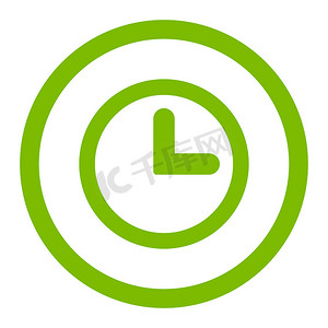 图标速度摄影照片_时钟平面生态绿色圆形光栅图标