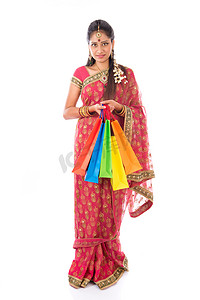 印度文化摄影照片_印度女人购物
