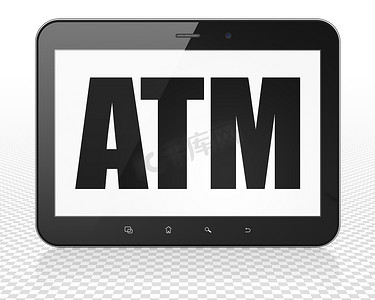 货币概念： Tablet Pc 计算机与 ATM 上显示