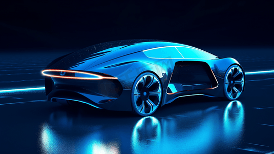 科技未来智能科技摄影照片_智能汽车展示场景