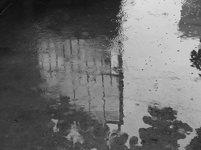 雨滴和倒影的照片