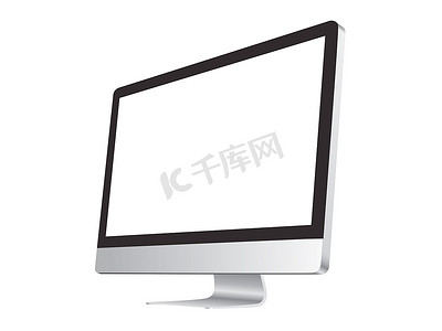 kt板奖牌模板摄影照片_白色背景样机上的 iMac 电脑
