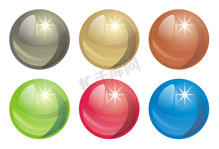 不同颜色的装饰球体