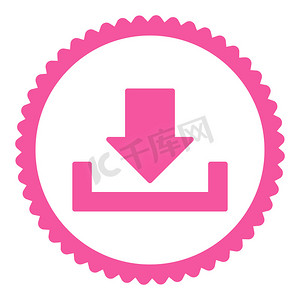 下载扁平的粉红色圆形邮票图标