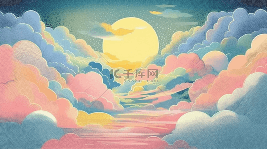 七夕背景图片_七夕浪漫云层云朵云海