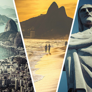 里约热内卢（巴西）图像拼贴画-旅行背景（m