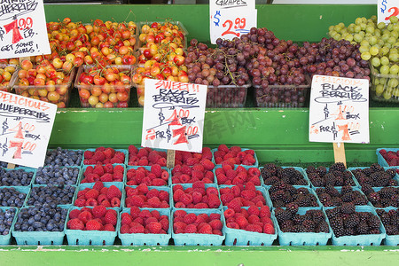 水果和蔬菜摊浆果展示