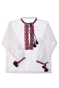 乌克兰民族标志刺绣手工棉质衬衫 vish