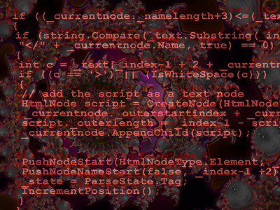 分形背景下的红色编程代码源设计