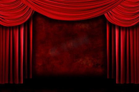 红色舞台剧院窗帘的背景