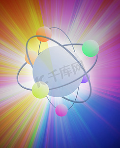 原子物理能量原子爆裂明亮的光线