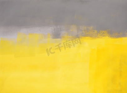 灰色和黄色抽象艺术绘画