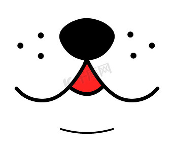 卡通狗摄影照片_可爱的狗微笑