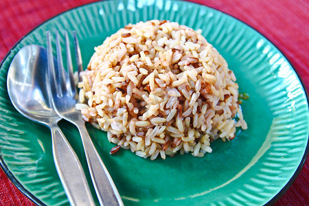 一盘糙米饭
