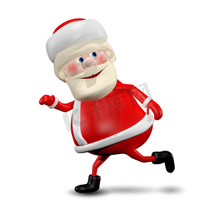3D 插图快乐的圣诞老人