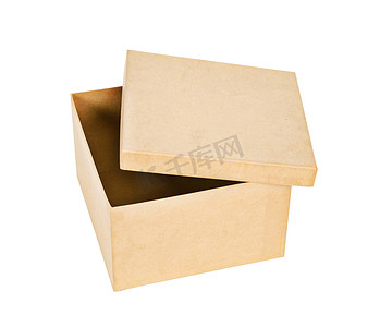 纸盒摄影照片_棕色回收纸盒。