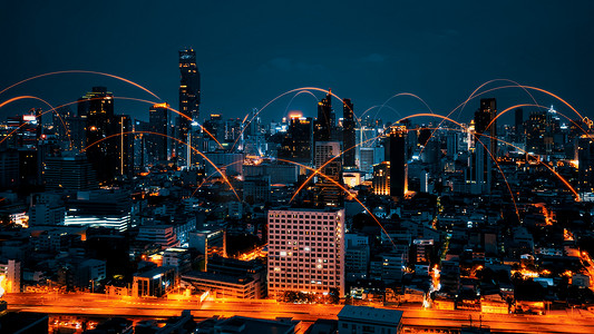 在城市景观上具有连接网络互惠性的智能数字城市