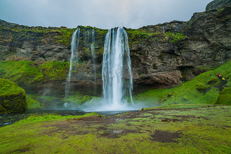 冰岛瀑布摄影照片_冰岛瀑布