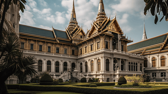 皇宫俯视摄影照片_泰国曼谷大皇宫