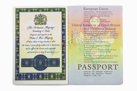 英国自由摄影照片_英国护照的特写