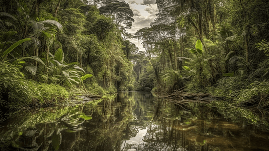伊利奶粉摄影照片_南美洲亚马逊雨林的鸟瞰图