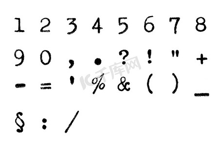 蹩脚的字体 - 数字和标点符号