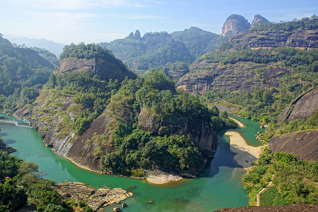 夏天小溪摄影照片_Canyon in Wuyishan Mountain, Fujian province, China