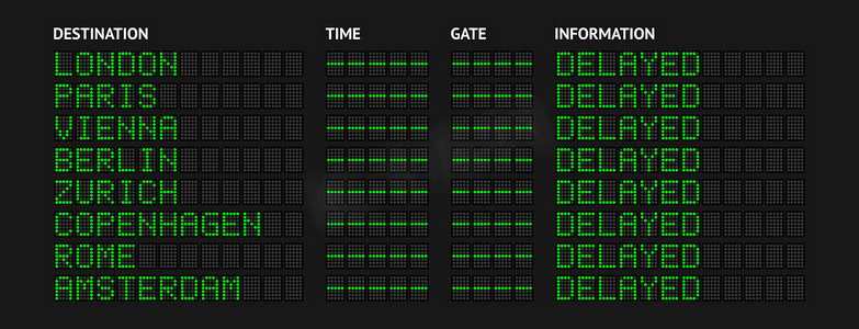 延误航班信息板